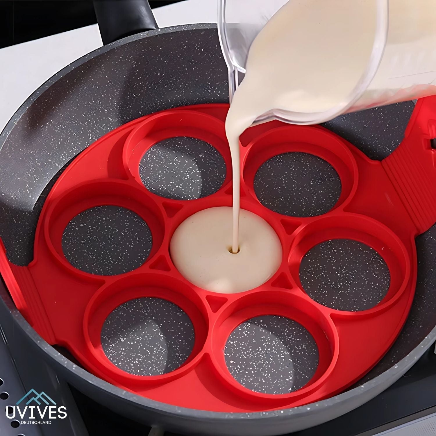 Moule à Crêpes en Silicone Antiadhésif avec Moule à Œuf Fantaisie