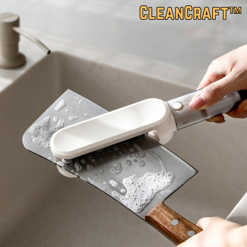 CleanCraft™ – Brosse de nettoyage 3-en-1 pour couteaux, couverts et plus [50 % de réduction]