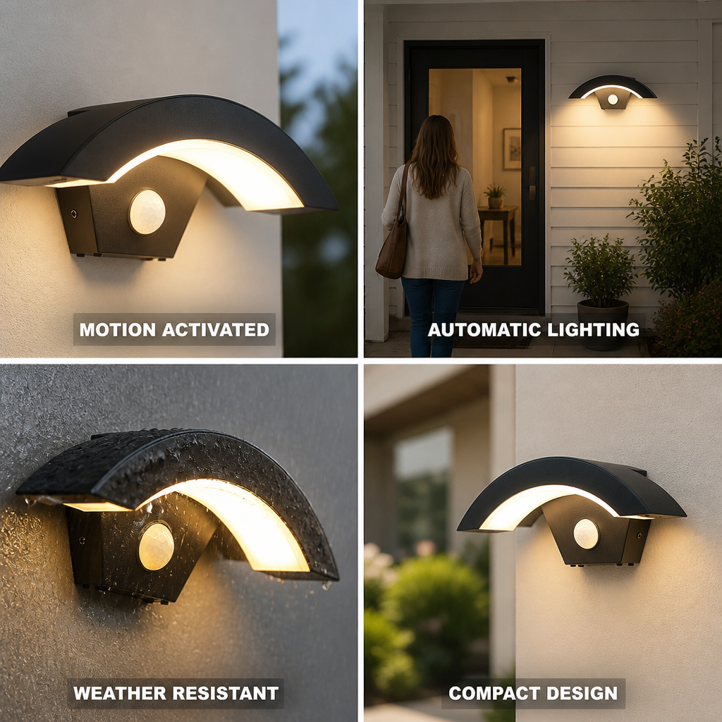 Applique murale LED extérieure avec détecteur de mouvement – lumière blanc chaud