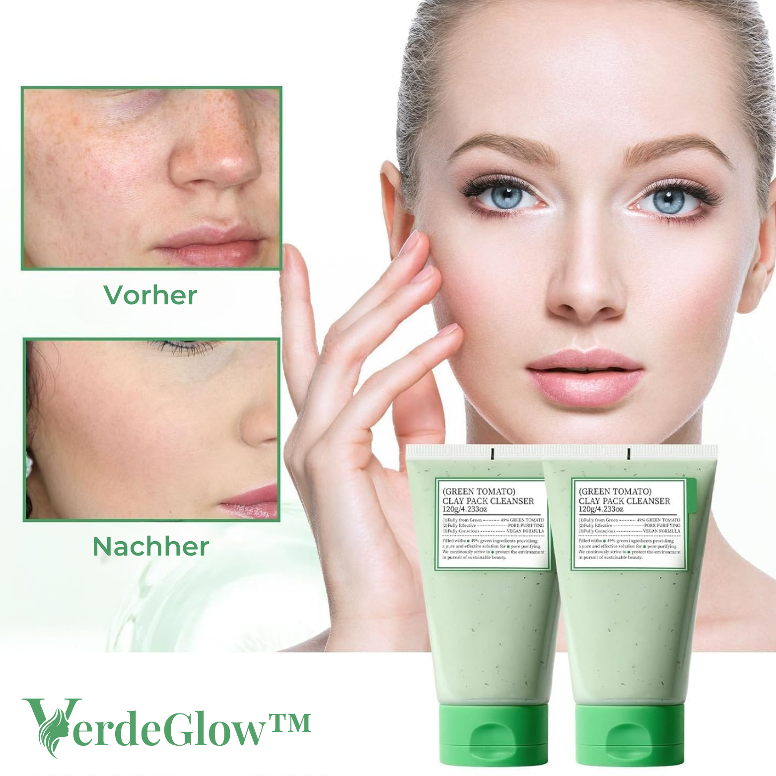 Masque Argile Tomate Verte – Soin Purifiant et Matifiant pour le Visage
