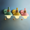 Applique Murale LED en Bois et Fer avec Interrupteur à Tirette
