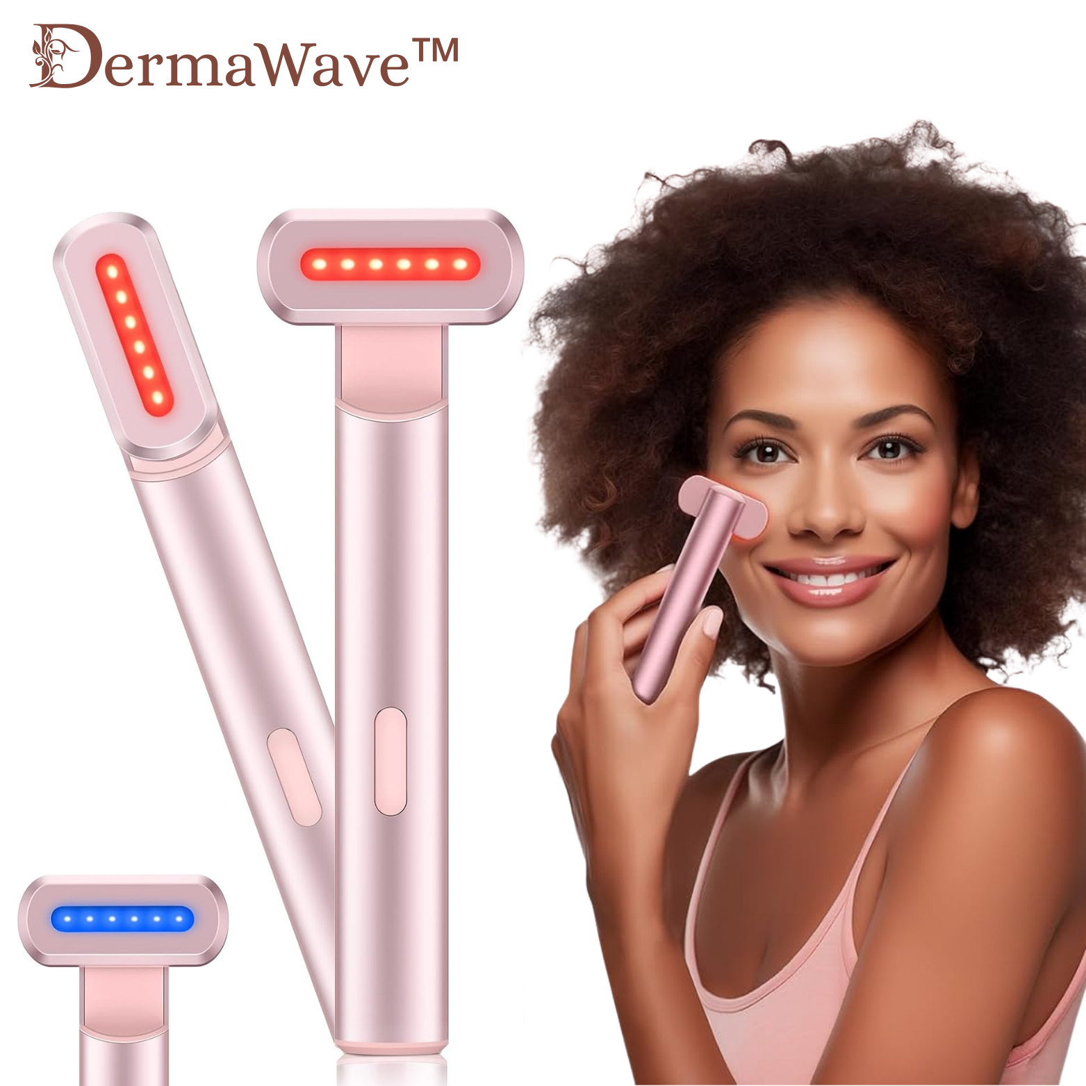 Appareil Soin Visage 4-en-1 Luminothérapie, Chaleur et Massage pour Visage et