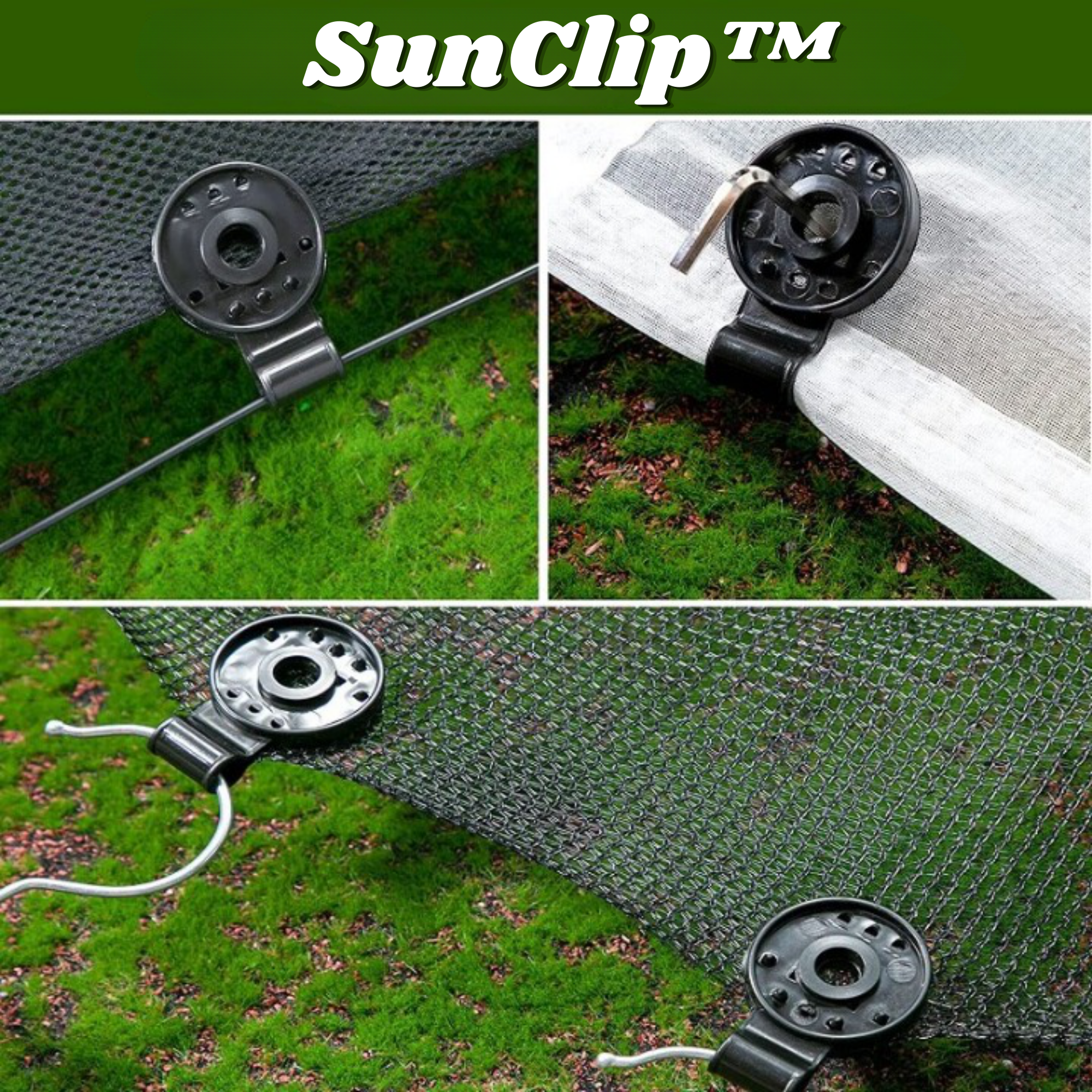 SunClip™ – Pinces en plastique robustes pour toiles d’ombrage, flexibles et faciles à fixer [25 + 25 Gratuit]