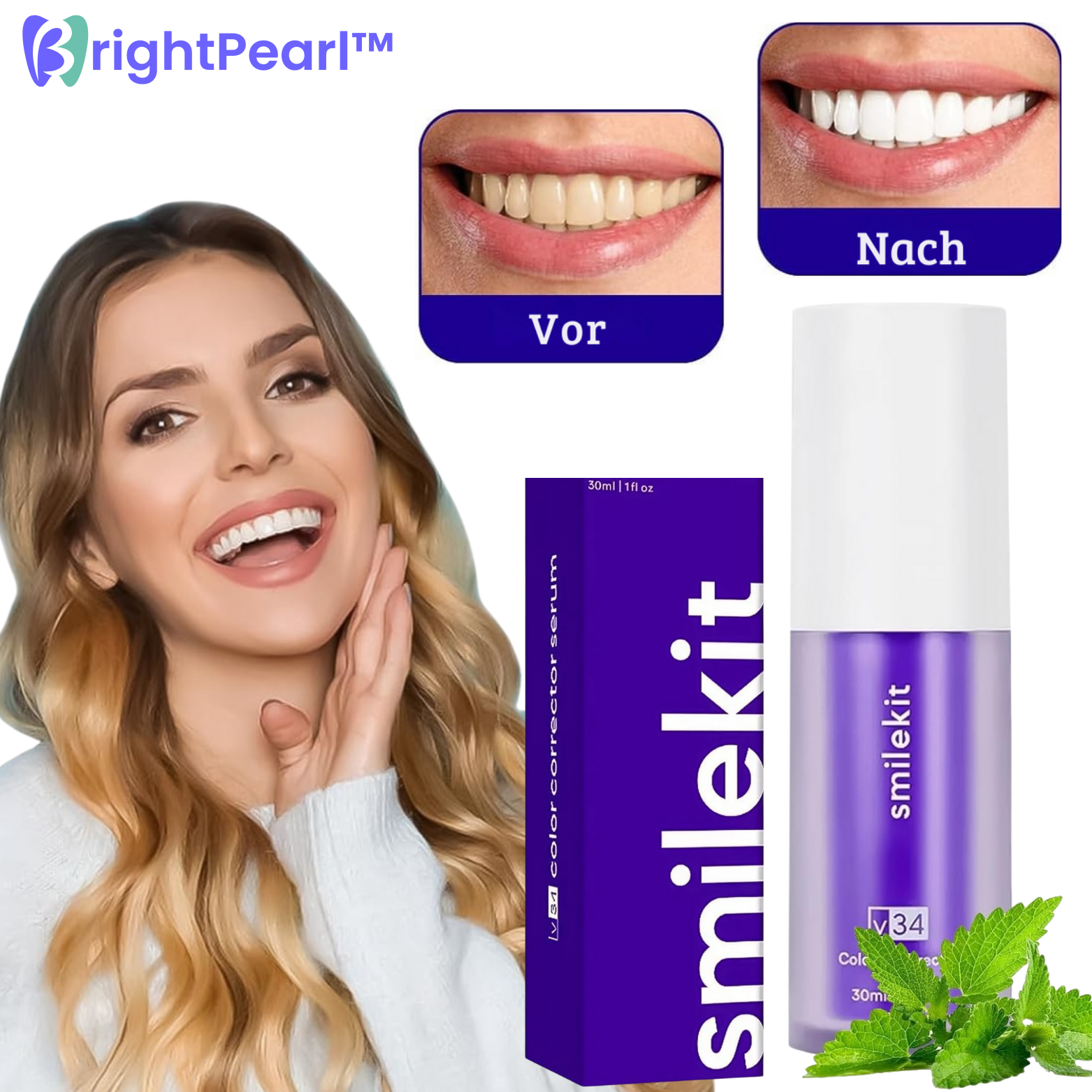 Sérum Correction de Couleur Violet pour Blanchiment Dentaire Naturel