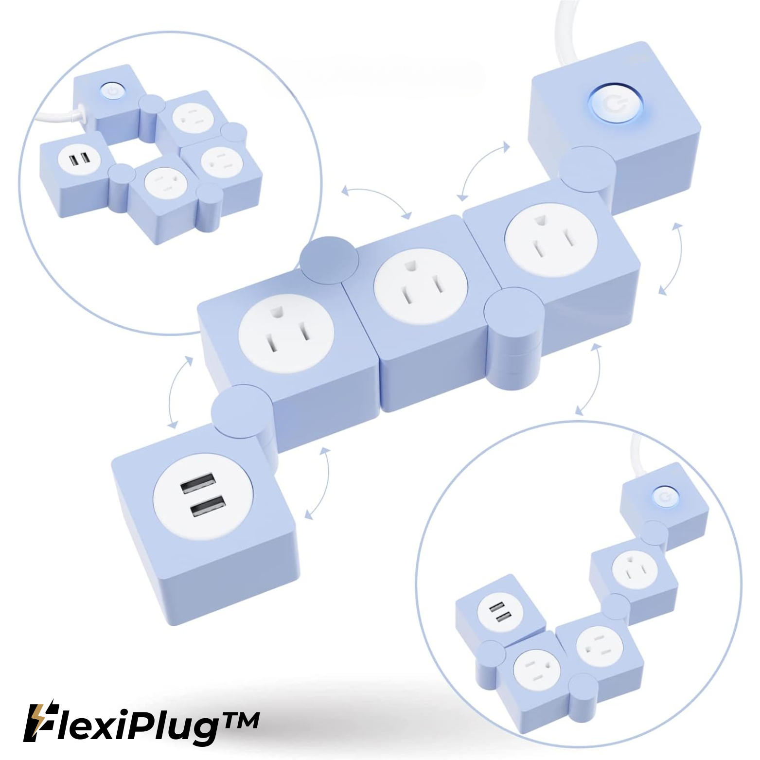 Multiprise Compacte avec Ports USB et Protection contre les Surtensions