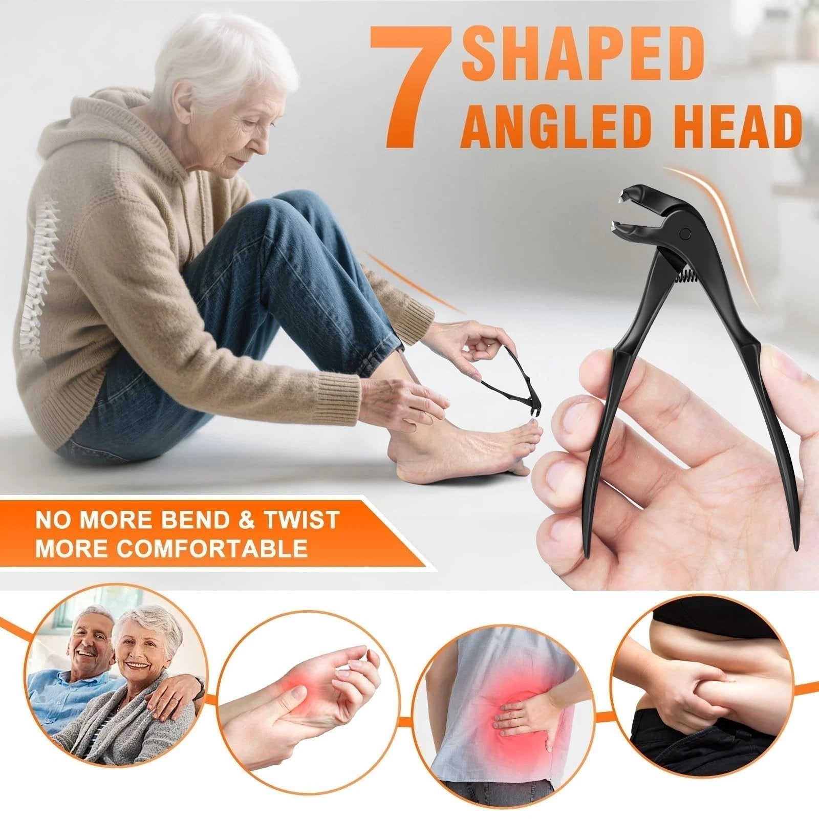 Coupe-Ongles Épais Ergonomique à Poignée Longue en Acier Inoxydable