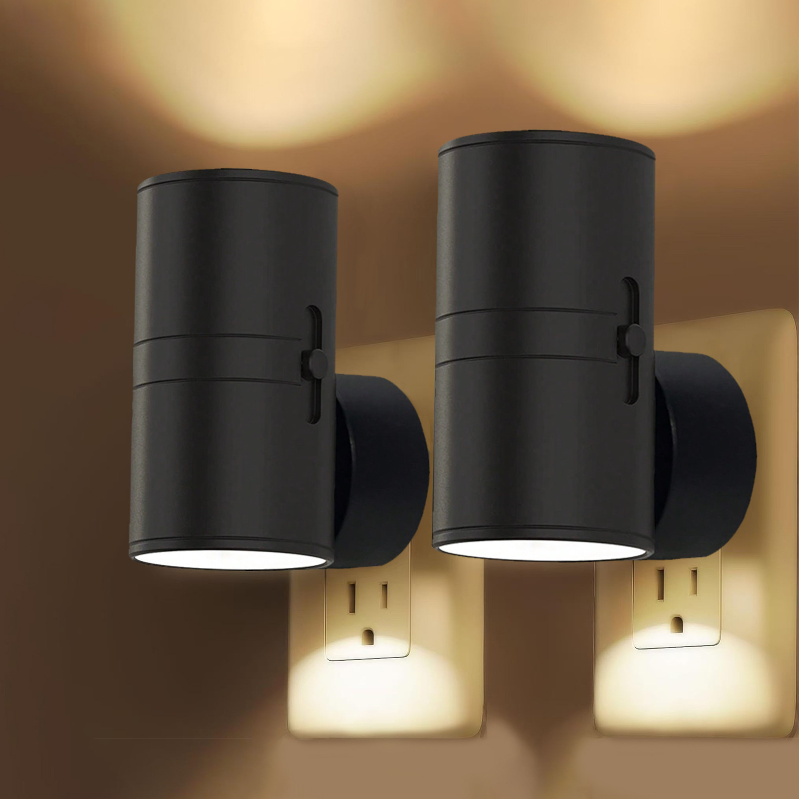 Veilleuse LED Dimmable à Prise Directe – Blanc Chaud avec Variateur