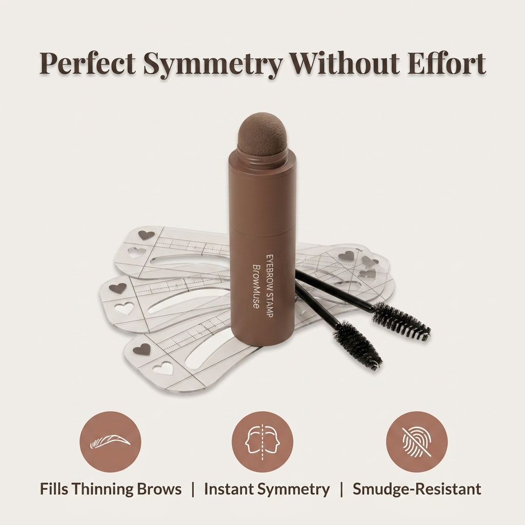 Kit Tampon Sourcils avec Pochoirs Réutilisables et Pigment