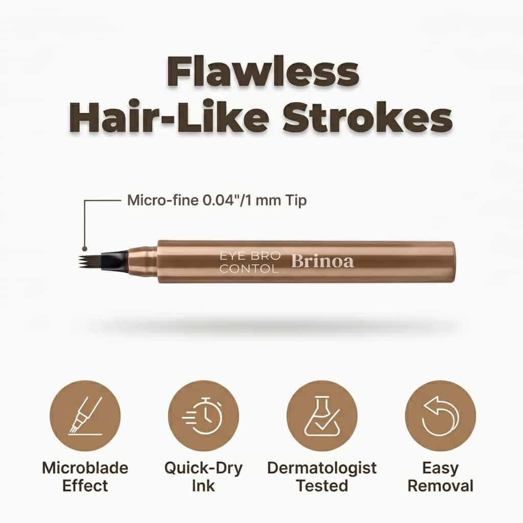 Crayon à Sourcils Microblading Waterproof – Pointe de Précision Effet Naturel