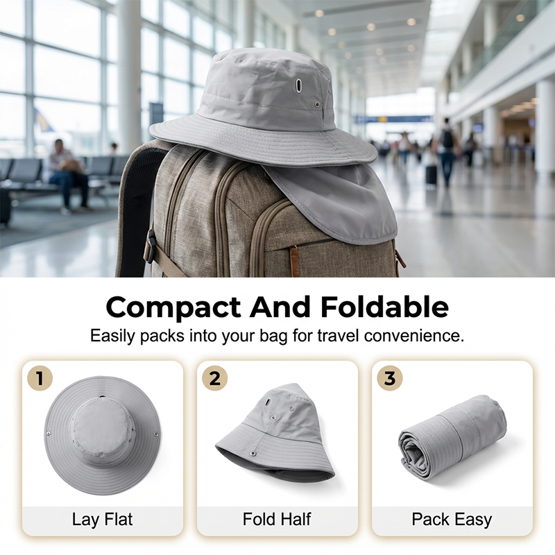 Chapeau solaire avec protection faciale amovible en tissu Ice-Silk