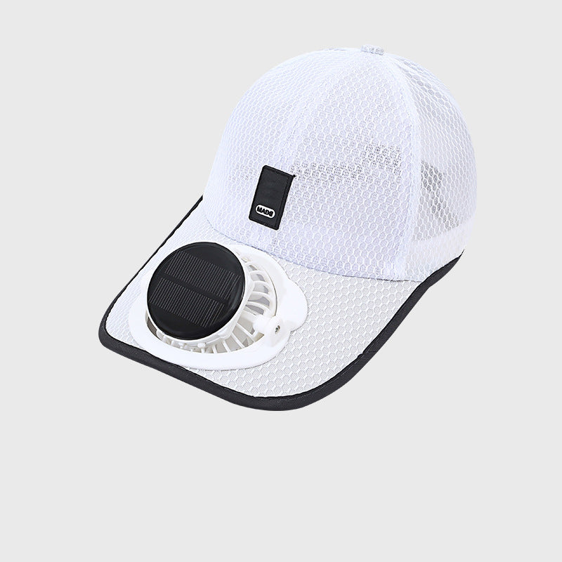 Chapeau solaire avec ventilateur intégré UPF50+ rechargeable 360°