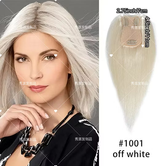 Topper Capillaire Clip-In en Cheveux Naturels Remy pour Volume Instantané