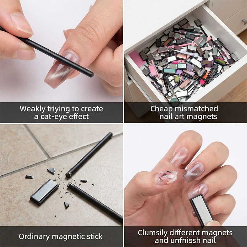 Outil Magnétique Nail Art Cat-Eye 8-en-1 pour Vernis Gel