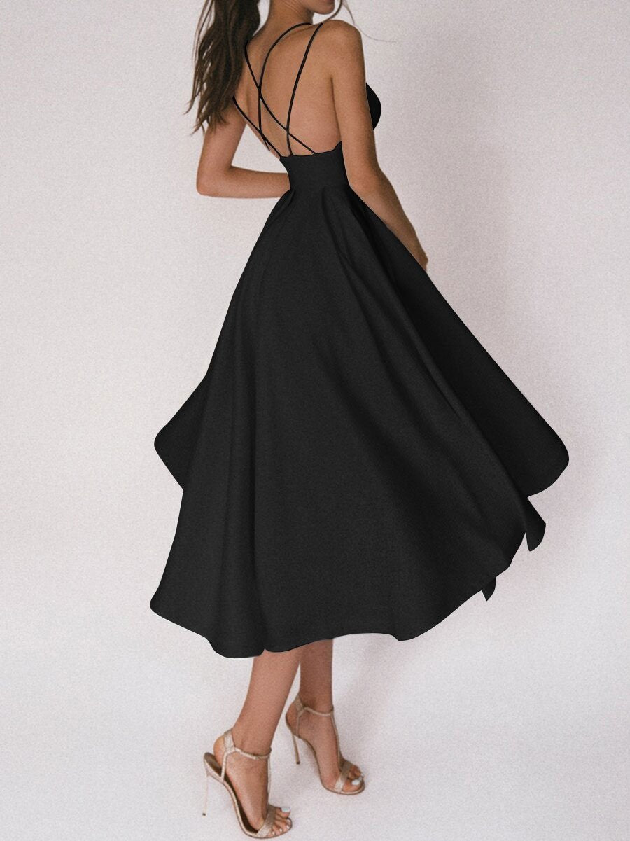 Glamara™ – Robe élégante avec décolleté en V et fines bretelles [50 % de réduction]