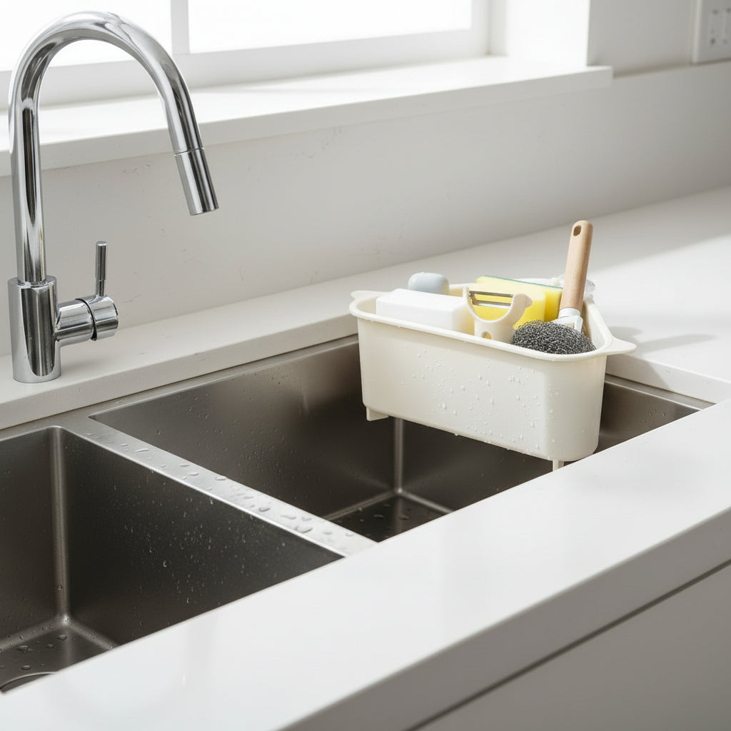 Égouttoir triangulaire pour évier de cuisine – gain de place optimal