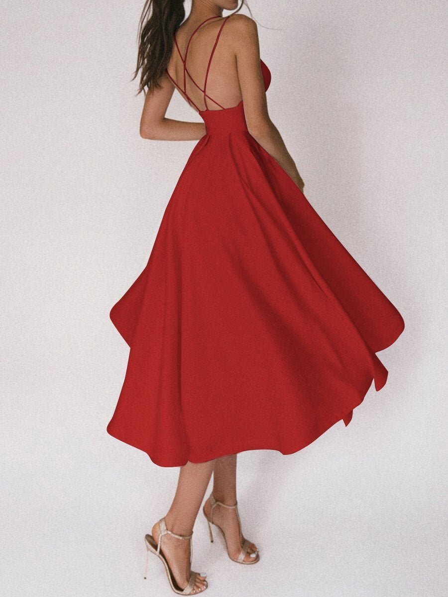 Glamara™ – Robe élégante avec décolleté en V et fines bretelles [50 % de réduction]