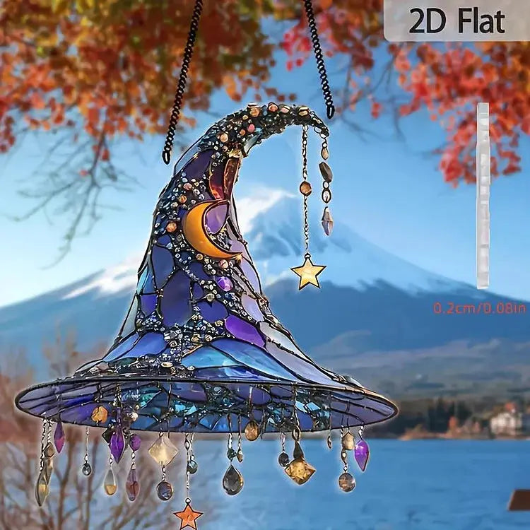 Chapeau de Sorcière Lumineux en Acrylique – Décoration Céleste Intérieur &