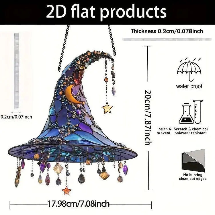 Chapeau de Sorcière Lumineux en Acrylique – Décoration Céleste Intérieur &