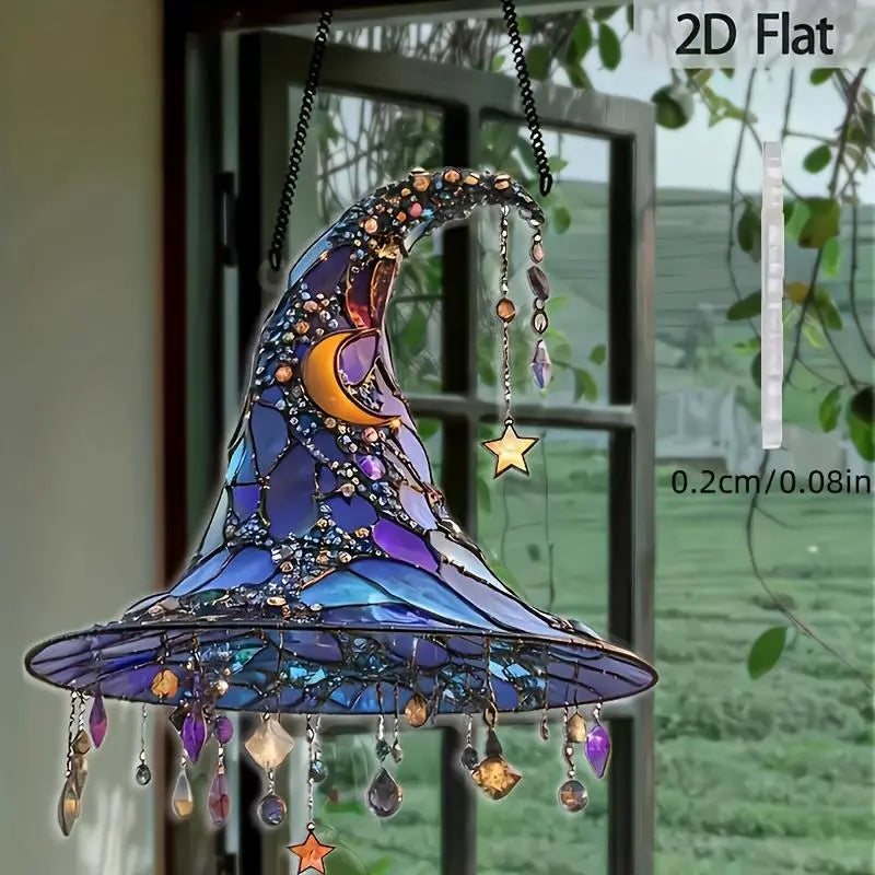 Chapeau de Sorcière Lumineux en Acrylique – Décoration Céleste Intérieur &