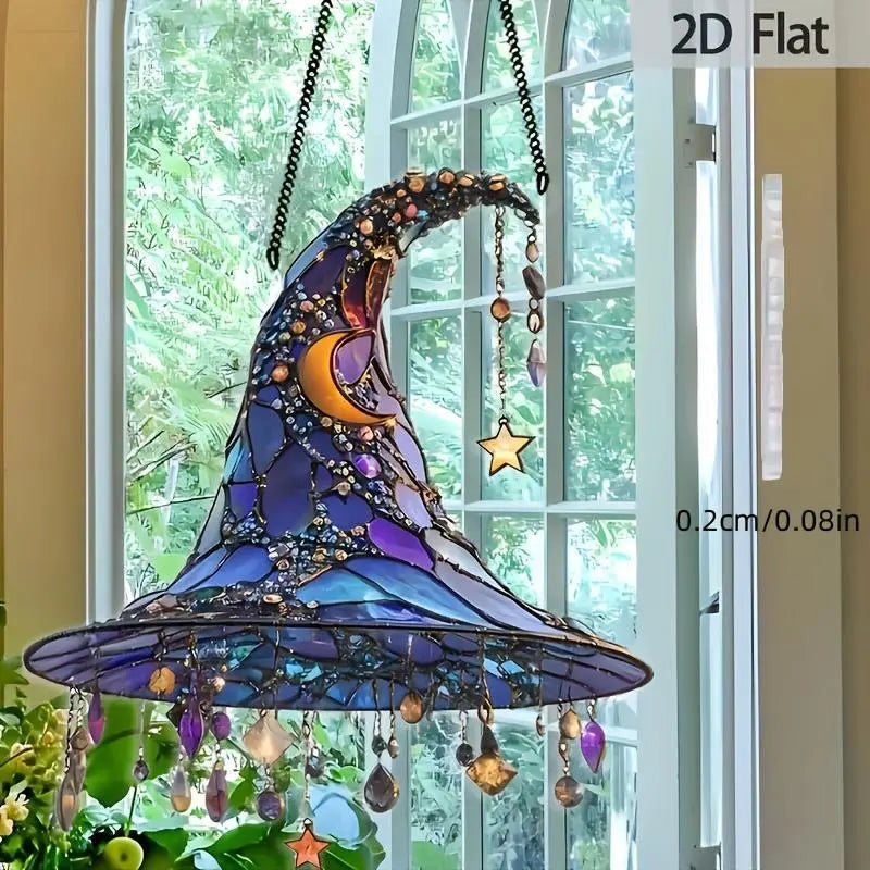 Chapeau de Sorcière Lumineux en Acrylique – Décoration Céleste Intérieur &