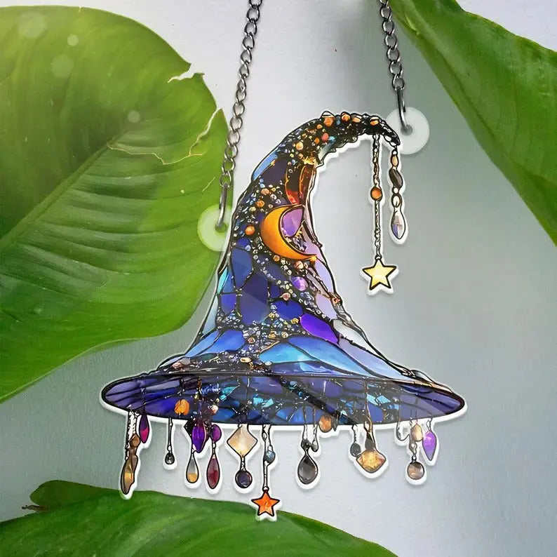 Chapeau de Sorcière Lumineux en Acrylique – Décoration Céleste Intérieur &
