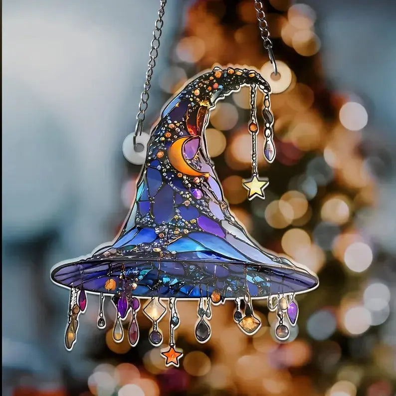 Chapeau de Sorcière Lumineux en Acrylique – Décoration Céleste Intérieur &