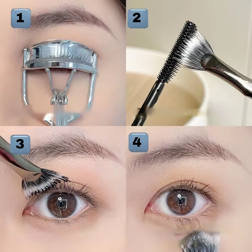 Brosse à cils éventail pliable pour cils parfaitement séparés
