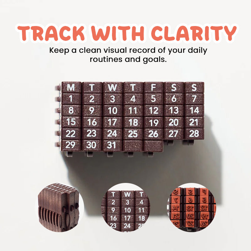 Tampon Calendrier Réutilisable pour Journal, Planificateur et Bullet Journal