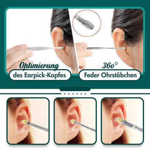 Nettoyeur de Cérumen Réutilisable à Spirale pour Oreilles Propres