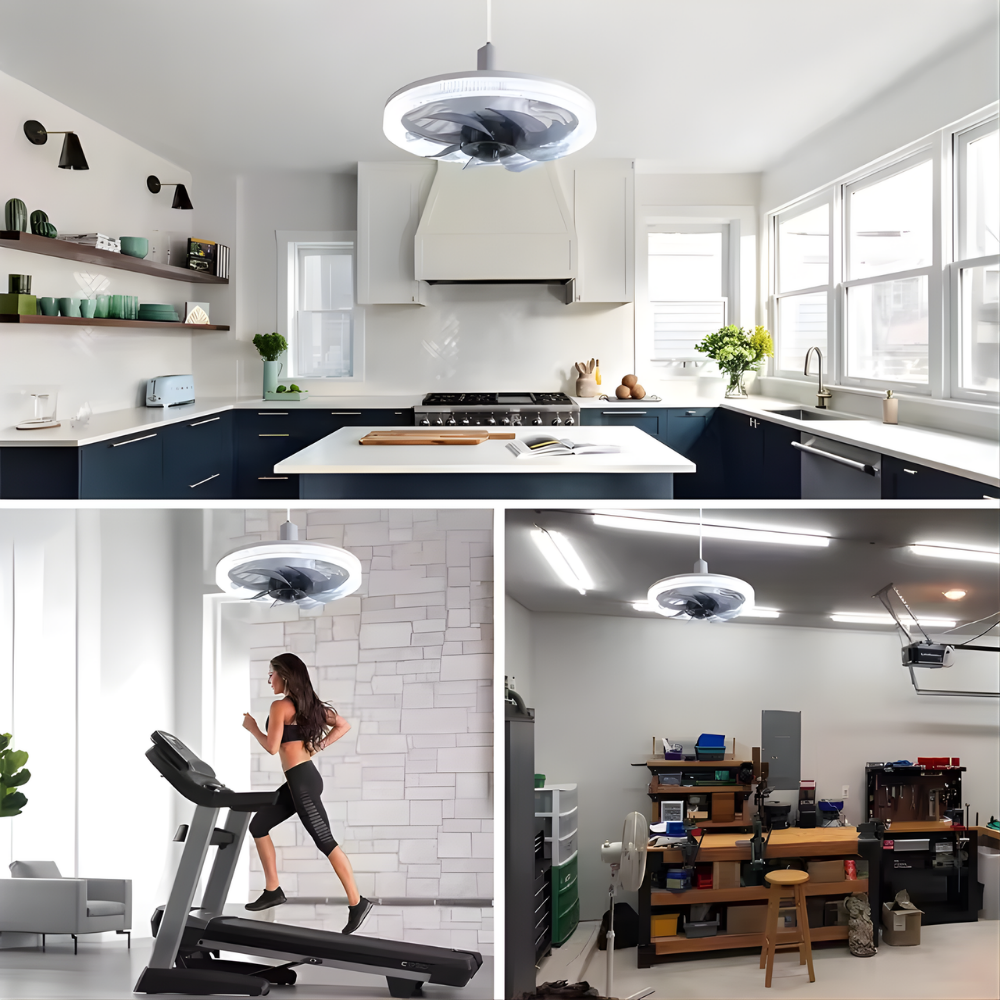 Ventilateur de Plafond avec Éclairage LED Intégré et Télécommande
