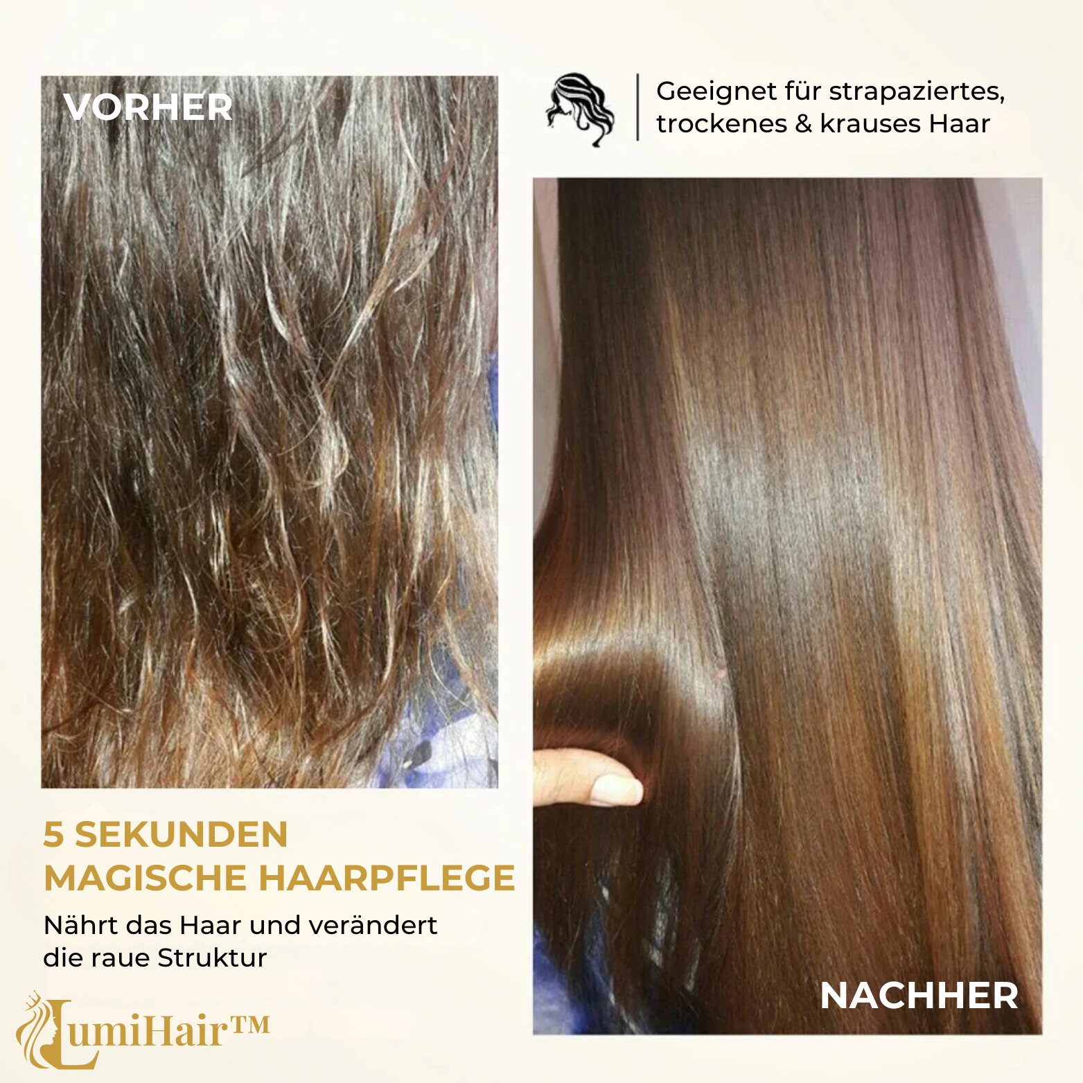 Masque Capillaire Réparateur Hydratation Intense pour Cheveux Secs et Abîmés