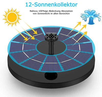Fontaine Solaire de Jardin avec Pompe Intégrée et Multiples Embouts