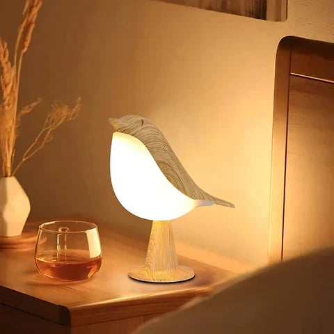 Lampe de table avec diffuseur d'arômes et lumière dimmable en forme d'oiseau