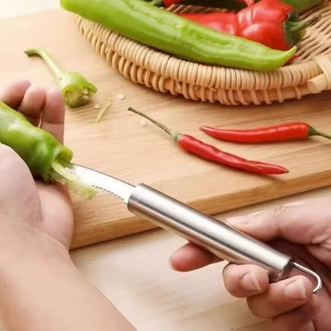 SliceCore™ – Évideur de Poivrons & Retire-Graines pour une Découpe sans Effort [50 % de Réduction]
