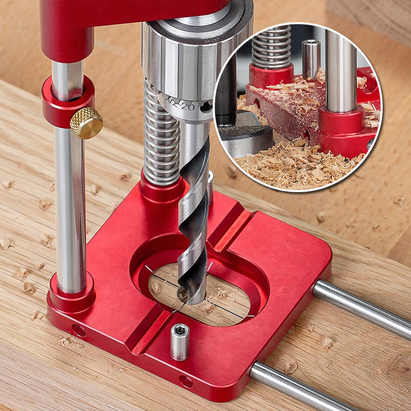 Support de perçage en acier – positionnement précis pour le travail du bois