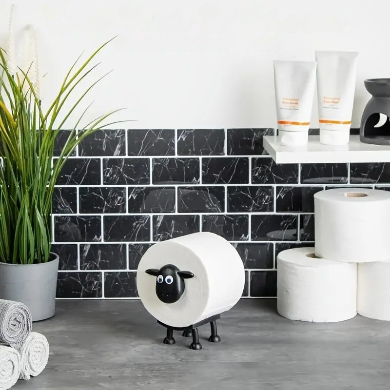Porte-rouleau Décoratif en Résine ABS – Design Mouton Fantaisie