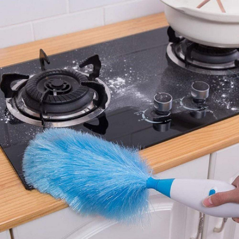 Brosse Dépoussiérante Électrique Rotative avec Manche Extensible