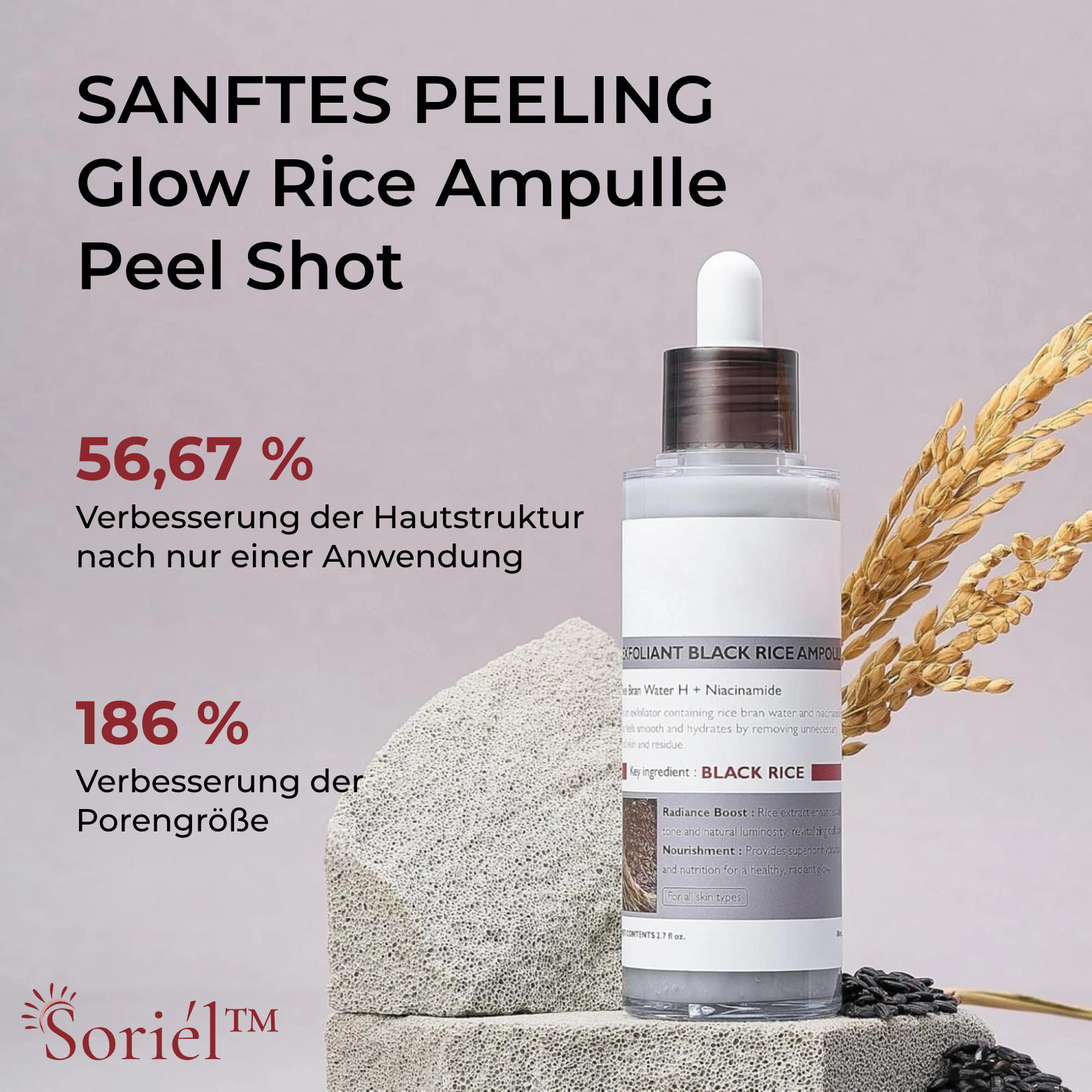 Ampoule Exfoliante au Riz Visage & Corps – Peau Douce et Éclatante