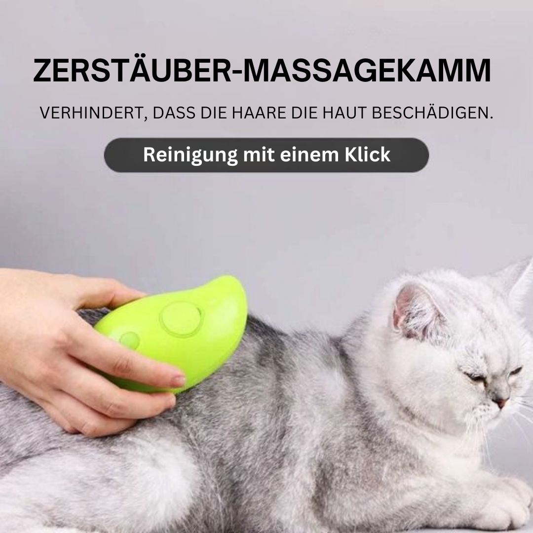 Peigne massant avec spray intégré pour chien et chat – Soin du pelage