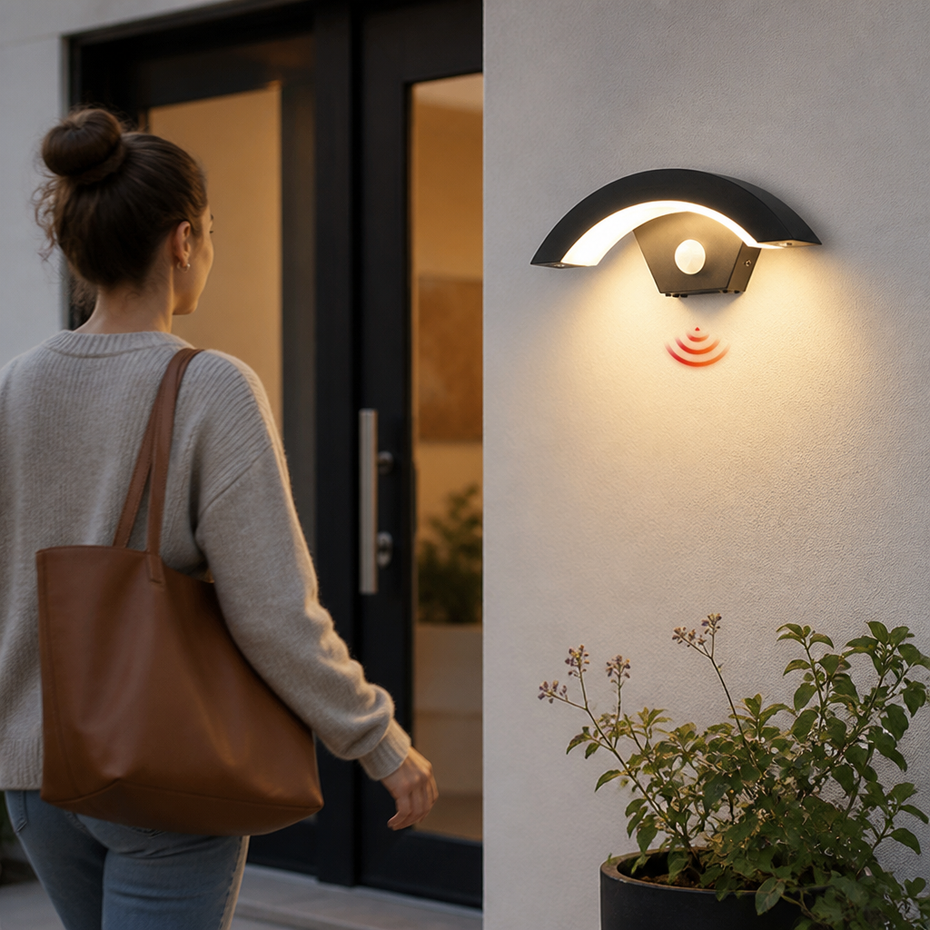 Applique murale LED extérieure avec détecteur de mouvement – lumière blanc chaud