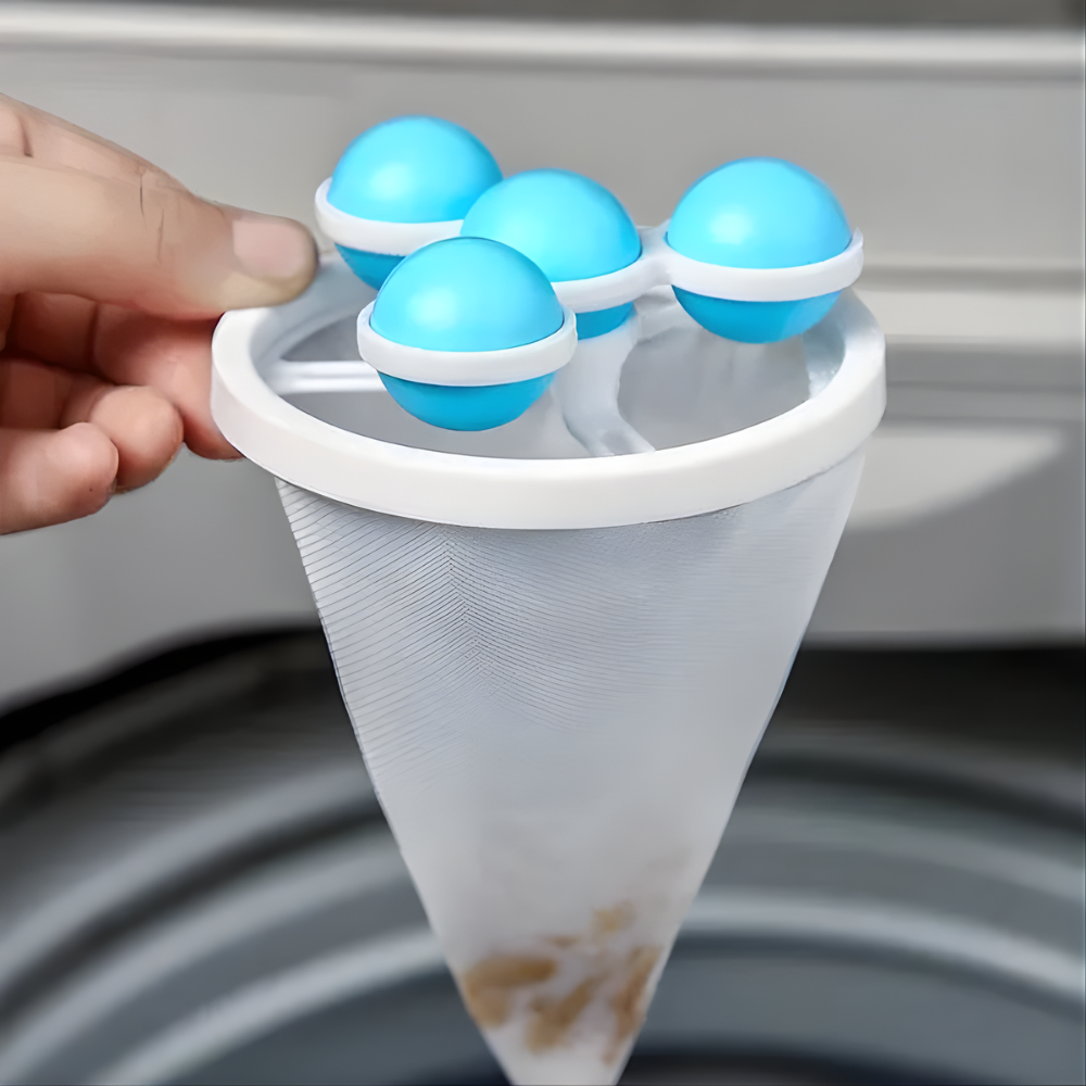 Attrape-peluches flottant pour machine à laver – Filet réutilisable