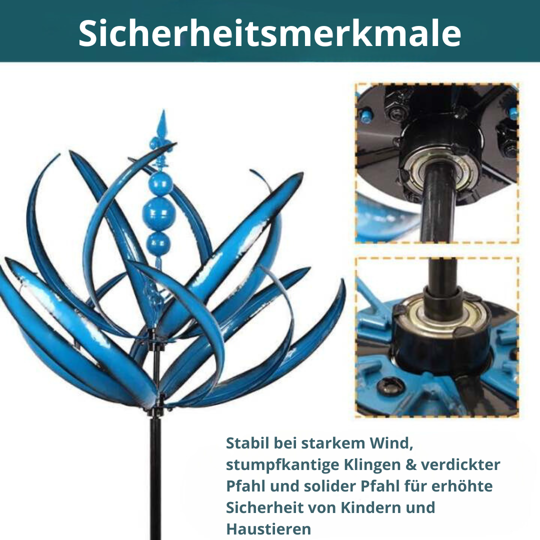 Girouette de Jardin Décorative en Métal Inoxydable – Design Lotus