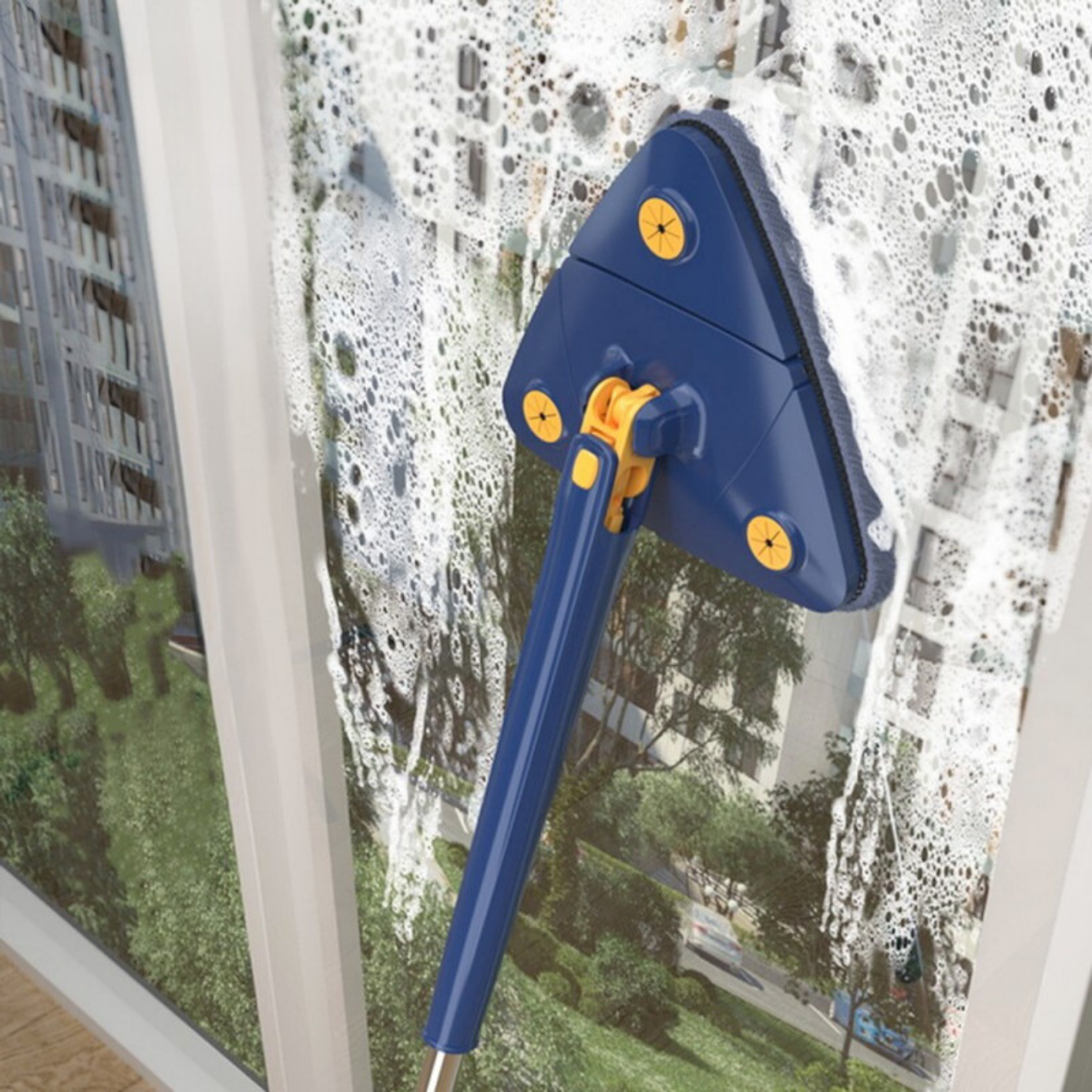 Balai Serpillière Rotatif 360° avec Manche Télescopique et Microfibre