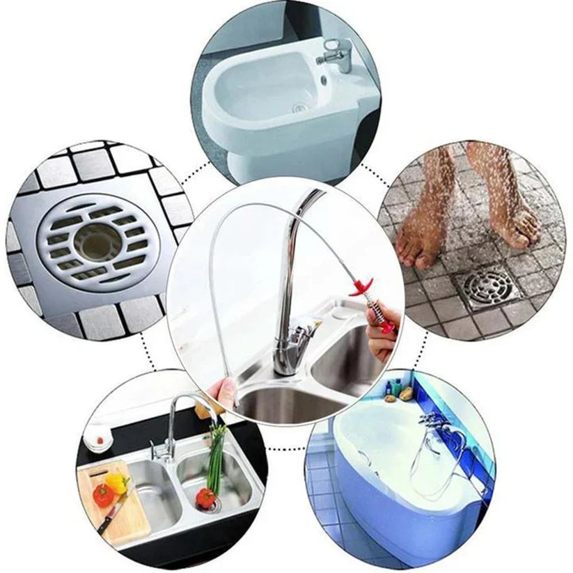 AntiGlog™ – Crochet de nettoyage pour évier de cuisine pour des canalisations sans bouchons [1 + 1 Gratuit]