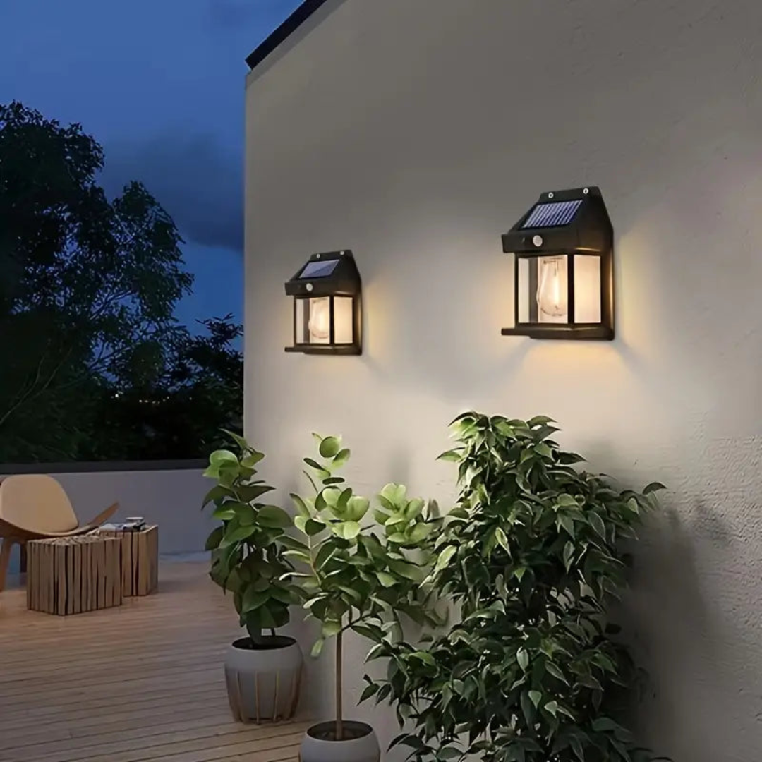 Lampe solaire extérieure avec détecteur de mouvement – sans fil et résistante aux intempéries