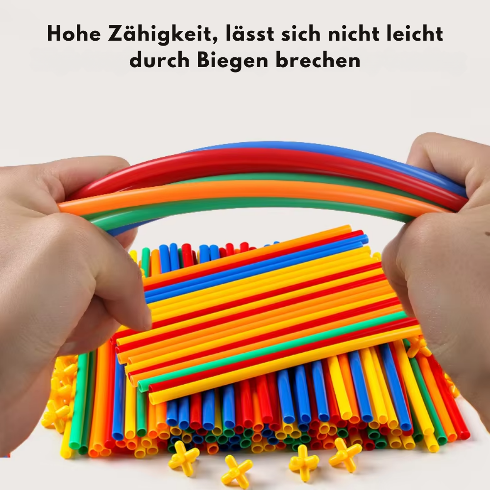 Jeu de Construction 3D avec Pailles et Connecteurs pour Enfants