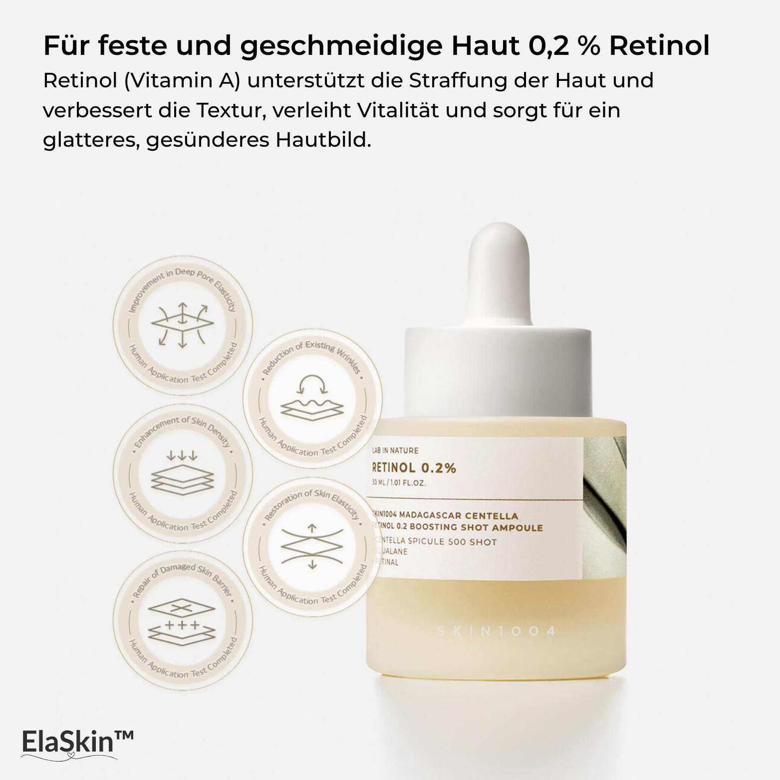 Ampoule Sérum Rétinol et Centella pour Peau Ferme et Lumineuse 30 ml