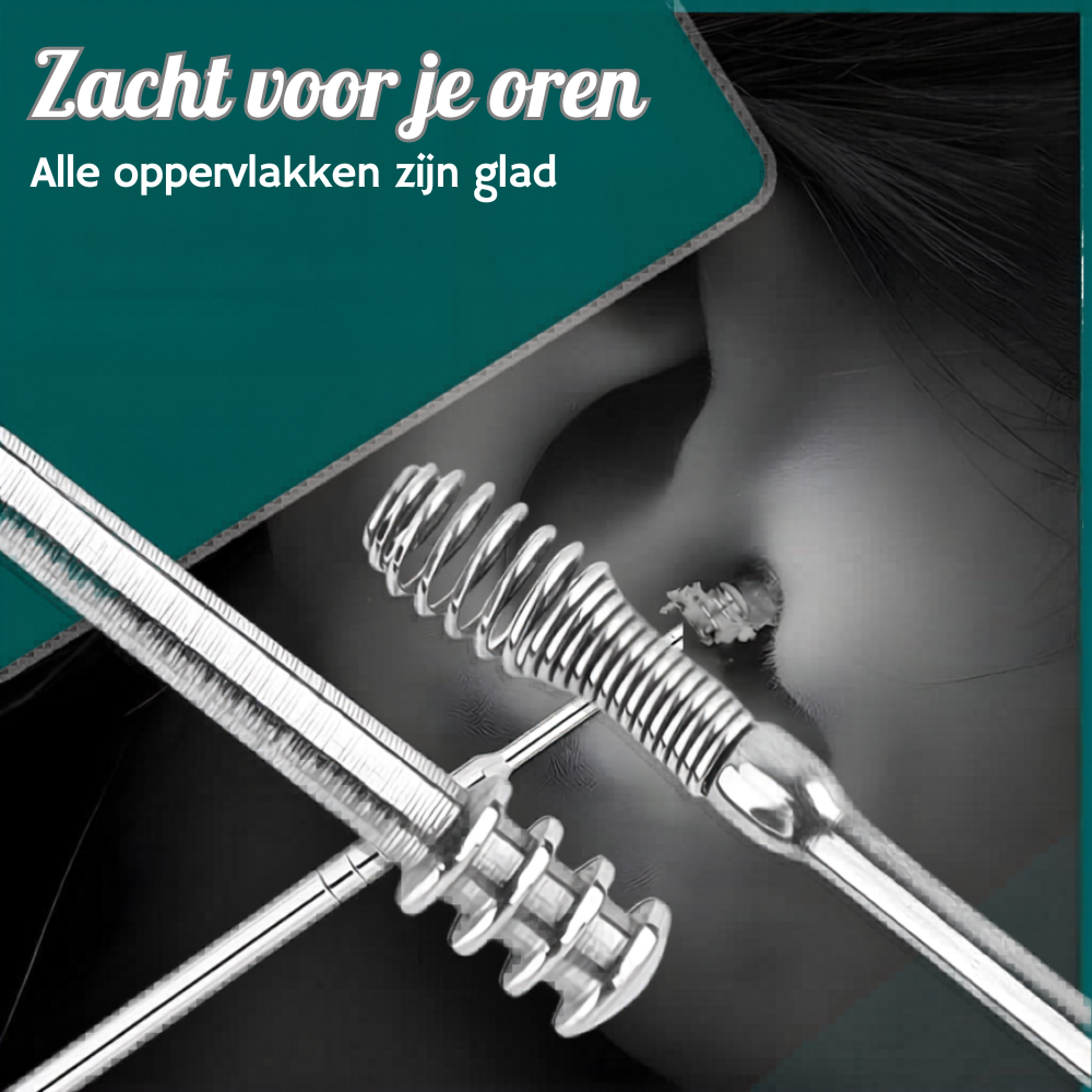 Nettoyeur d'oreilles en spirale réutilisable en acier inoxydable