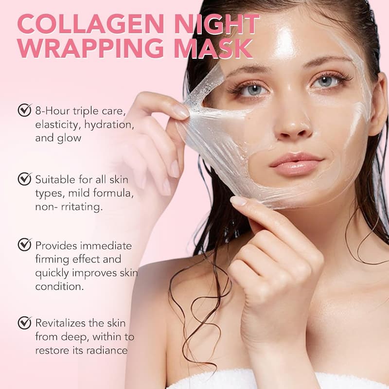 Masque de nuit au collagène pour peau ferme, hydratée et éclatante