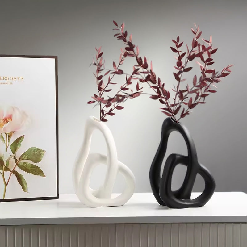 Vase en céramique en forme de cœur – objet décoratif moderne pour la maison